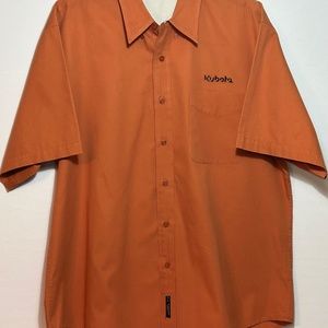 Port Authority Embroidered Kubota Collared Button Down Short Sleeve Shirt Sz L